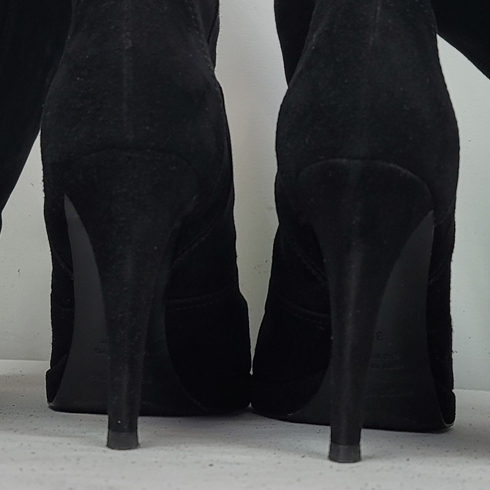 Sergio Rossi Black Suede Over the Knee Boots 39 - Picture 11 of 14